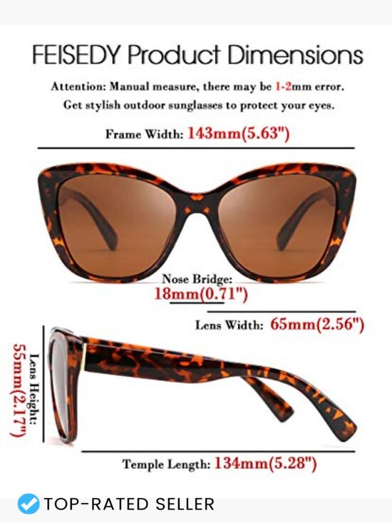 Vintage Cat Eye Sunglasses Polarized UV400 Retro Jackie O Style Womens